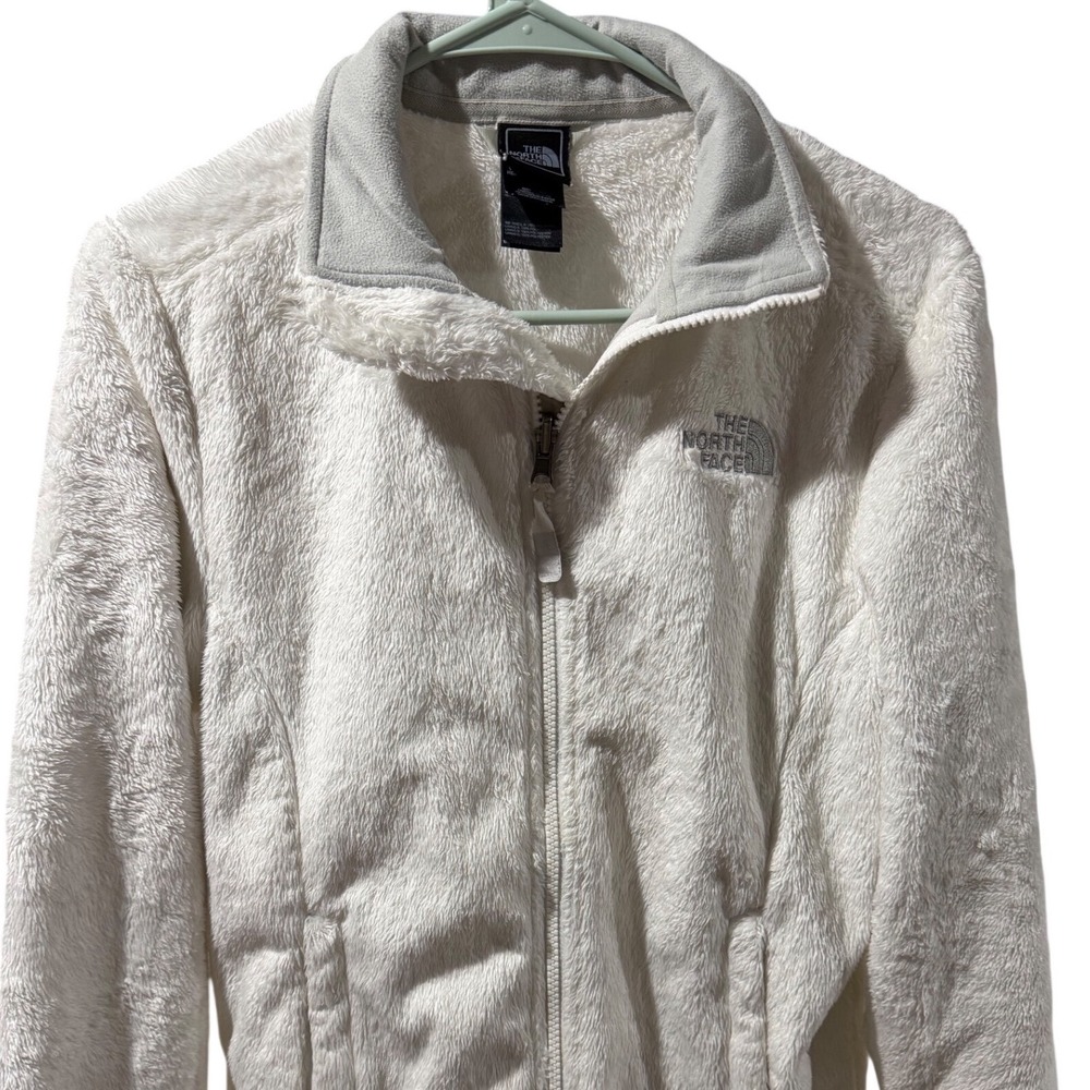 The North Face Osito Fleece Jacket Womens Small White Full Zip High Pile Soft - Picture 1 of 13